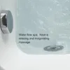 59'' Modern Acrylic Alcove Whirlpool Bathtub Rectangular Water Massage Bathtub Chromatherapy LED Soaking Tub with Bathtub Filler 3