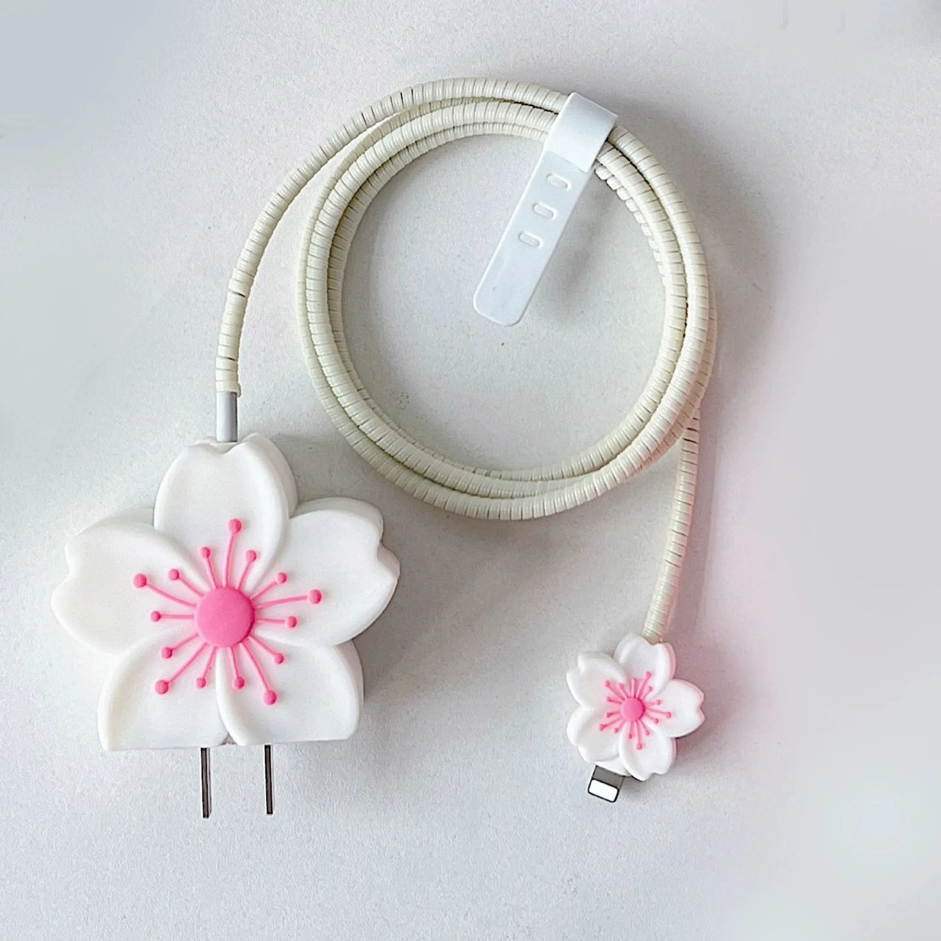 Cherry Blossom Charger Protector with Cable Organizer and Protective Case