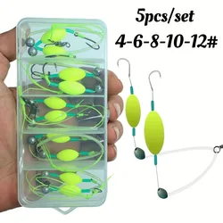 Fishing Hair Rigs with Iseni Barbed Hooks - Ready - to - Use Carp Fishing Lure (5pcs 1set)
