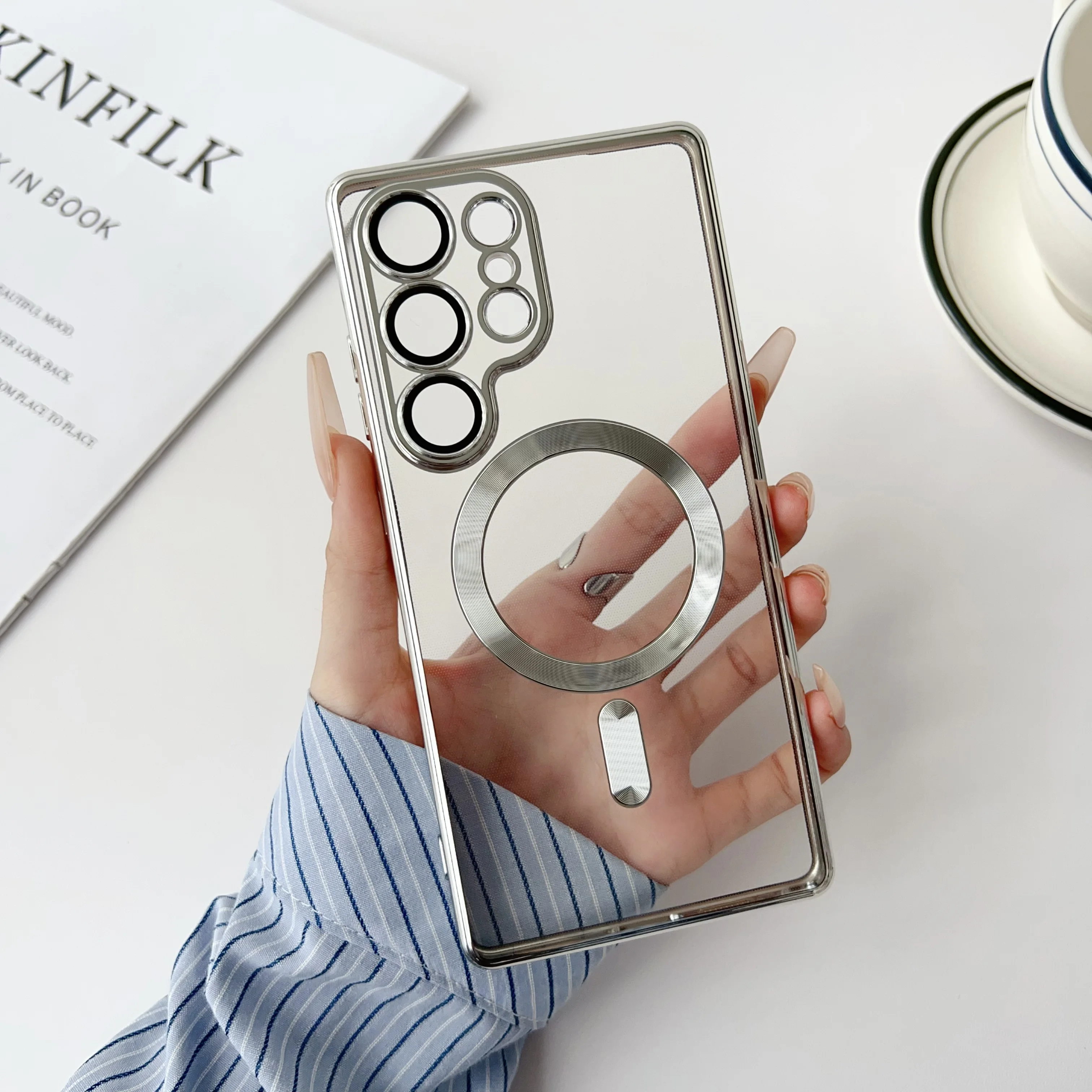 Luxury Plating Magnetic Clear Case Cover