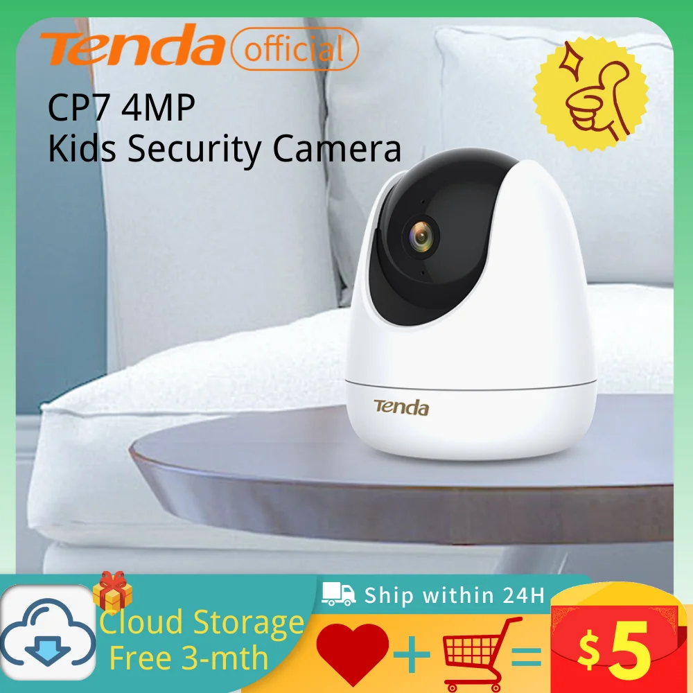 Tenda Cp7 4Mp Ptz Wifi Ip Camera Full-Hd Kids Camera Home Surveillance Camera Protezione Di Sicurezza Baby Monitor Smart Video Cam