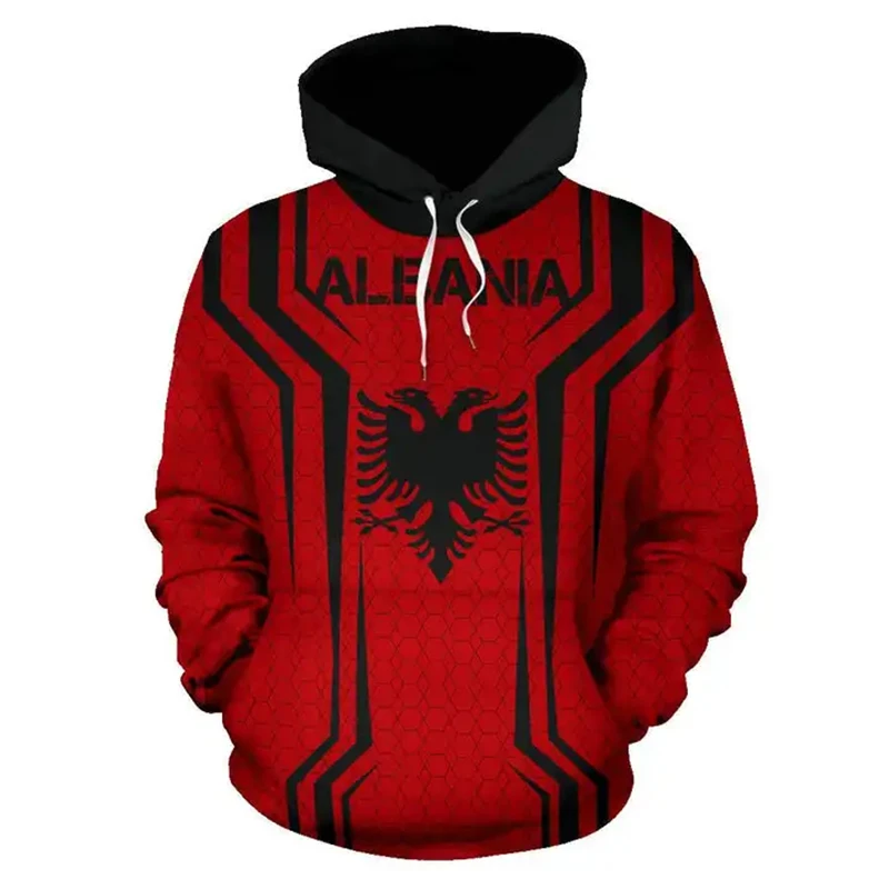 thumbnail image 1 of Sudadera con capucha con estampado 3D de la bandera de Albania para hombre, sudadera con capucha y chándal, ropa deportiva para hombre, 1 of 5