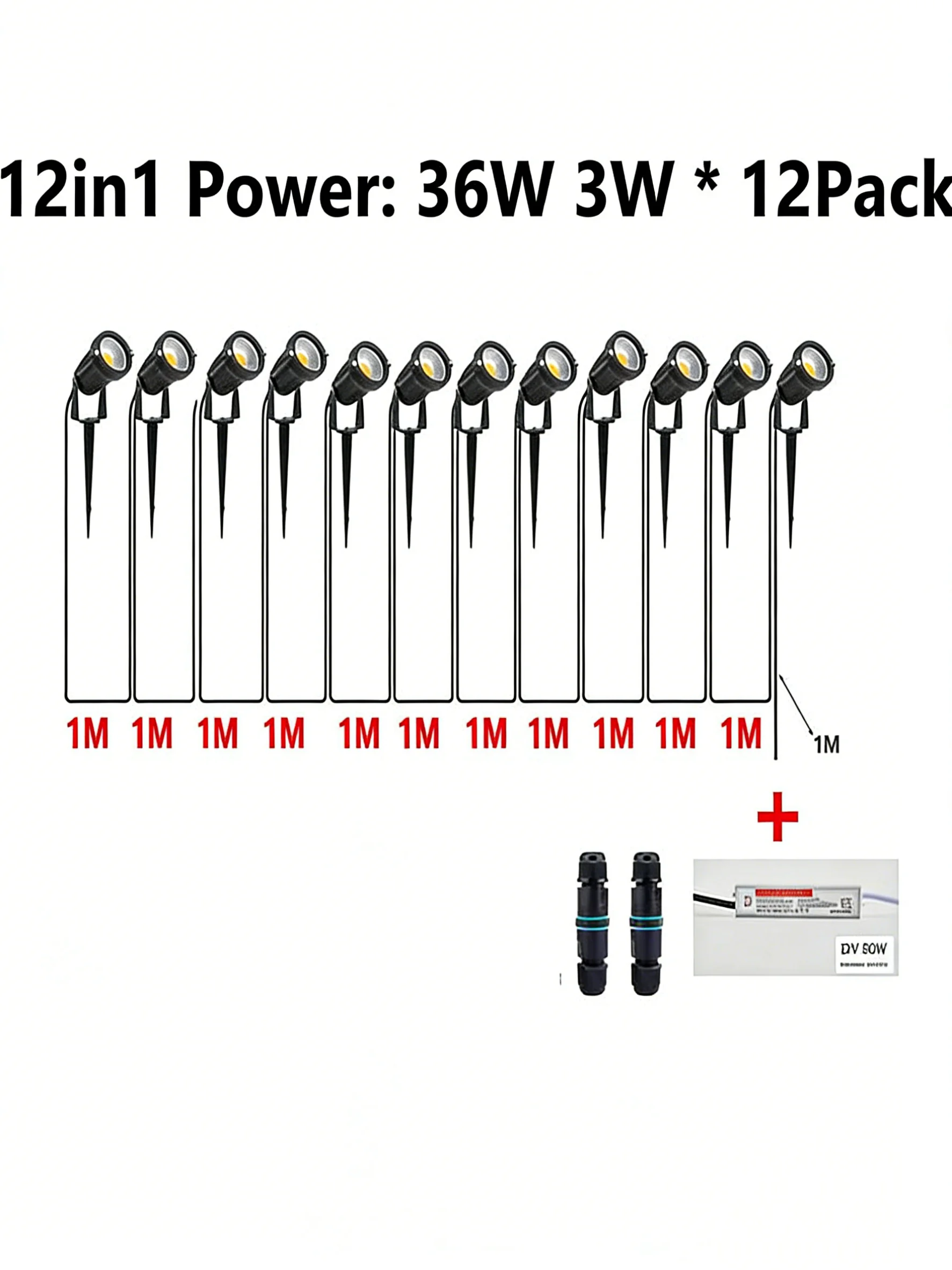 12v led garden spotlight technical graphic
