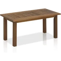 Tioman Hardwood Patio Furniture Outdoor Coffee Table in Teak Oil, 1-Tier, Brown, Café Tables 2