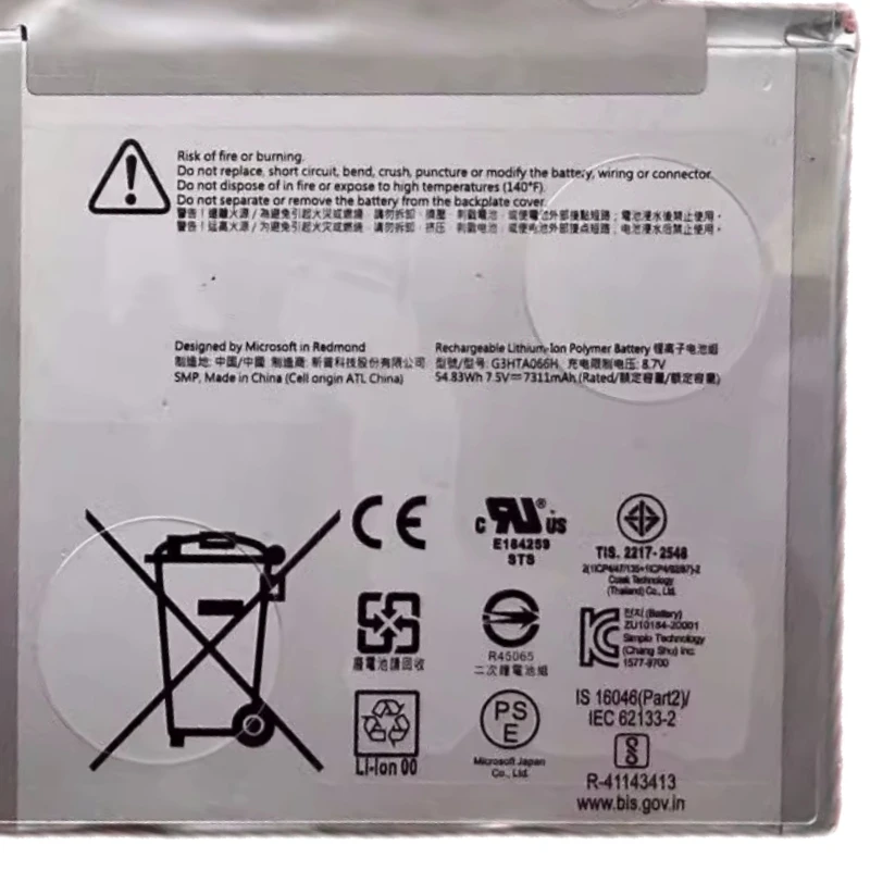 Bateria do Portátil para Microsoft Surface Livro 135 Surface Livro 1908 G3hta048h G3hta066h G3hta043h 1834 1832 - Imagem 2