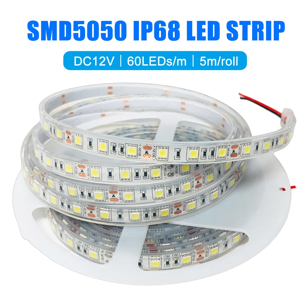 

IP67 IP68 Waterproof LED Strips SMD 5050 DC12V High Quality Underwater & Outdoor LED Strip Light 60LEDs/M 3000K/4000K/6500K/RGB