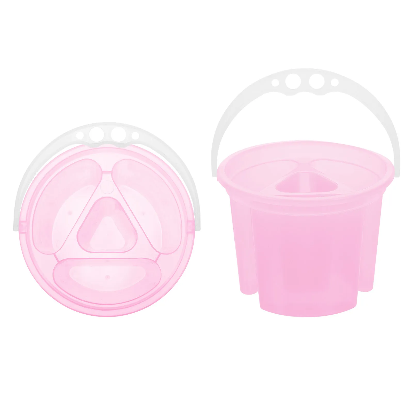 2Pcs 워시 브러쉬 세면대 색상 혼합 및 브러쉬 청소를 위한 플라스틱 아트 도구 예술가 학생을 위한 휴대용 페인팅 버킷