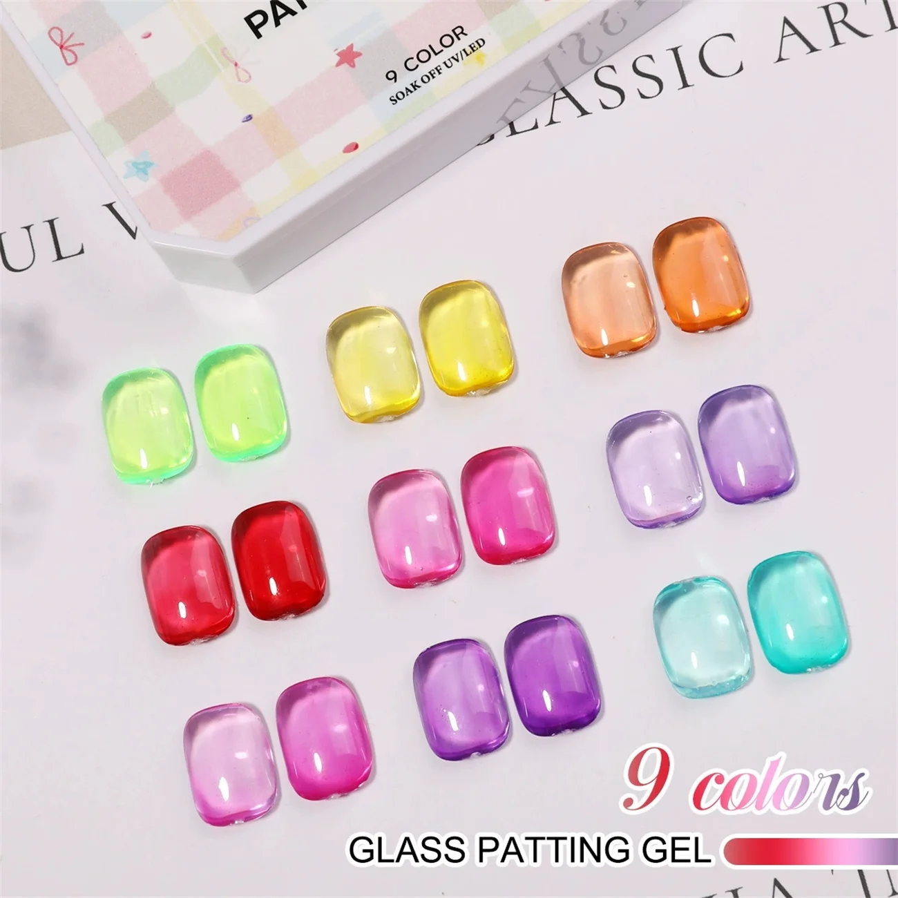 Candy Jelly Color Solid Glass Patting Gel - Amber Brown Red Japanese Style Transparent Nail Polish