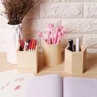 Wooden stationery storage box for pens, pencil cases, office pen holders, makeup brush containers, stationery supplies, 2