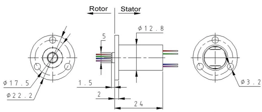 2/4//6/8/12/18 Kanal Micro Drehen Schleifring 2A Durchmesser 12,5mm Für RC Bagger Modell DIY PTZ Gimbal Elektrische Kollektor Ringe – Detail 5
