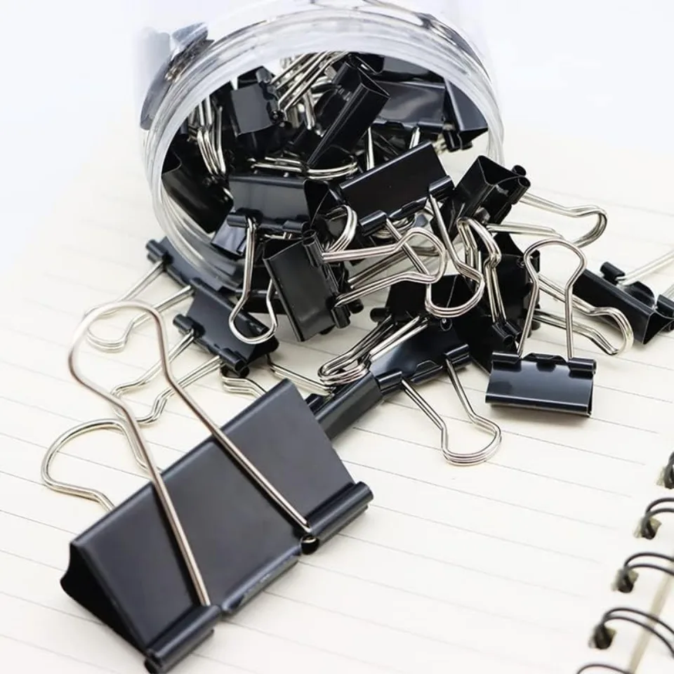 Assorted Binder Clips Set with Storage Container