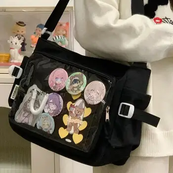 HOT Versatile Y2k Itabag Harajuku Pvc Canvas Tote Bag Women Ita Bag Japanese Style Shoulder Purse Girls' Large Capacity Itabag