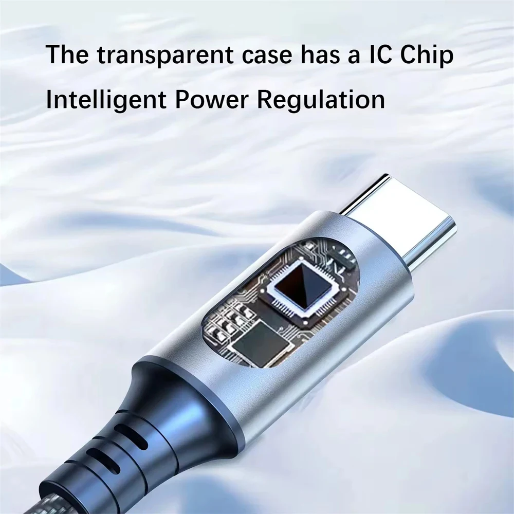 1M/2M Alloy Intelligent Super Fast Charging Cable 120W USB To USB C With Led Digital Display Super Fast Charge Cable PD Wires