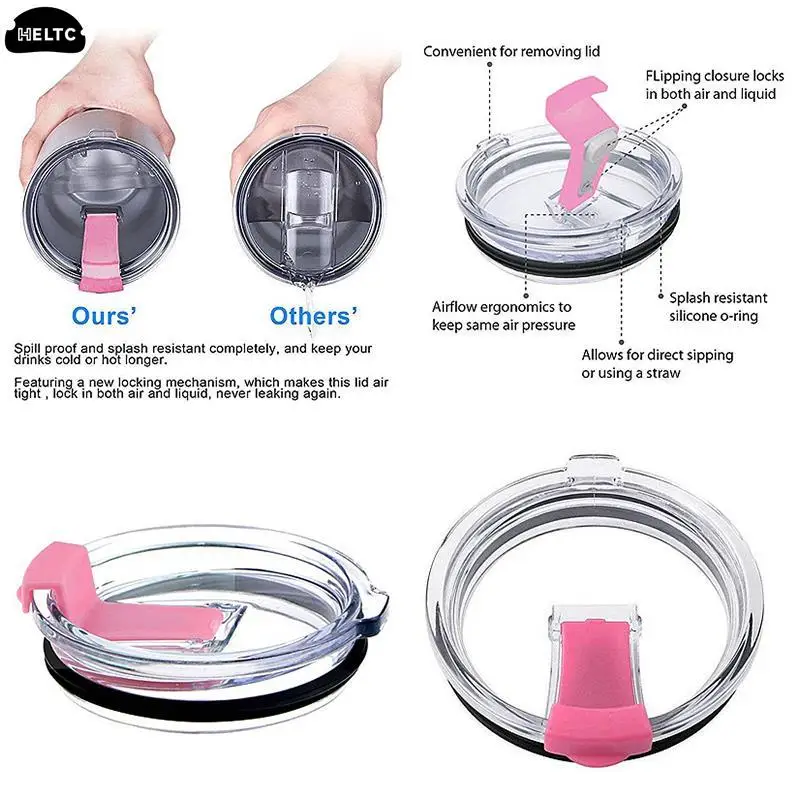 차량용 컵 플립 뚜껑 안경 및 기타 교체 유리 방수 뚜껑, 누출 방지 뚜껑, 20 oz, 30 oz, 예티 뚜껑, 텀블러에 적합
