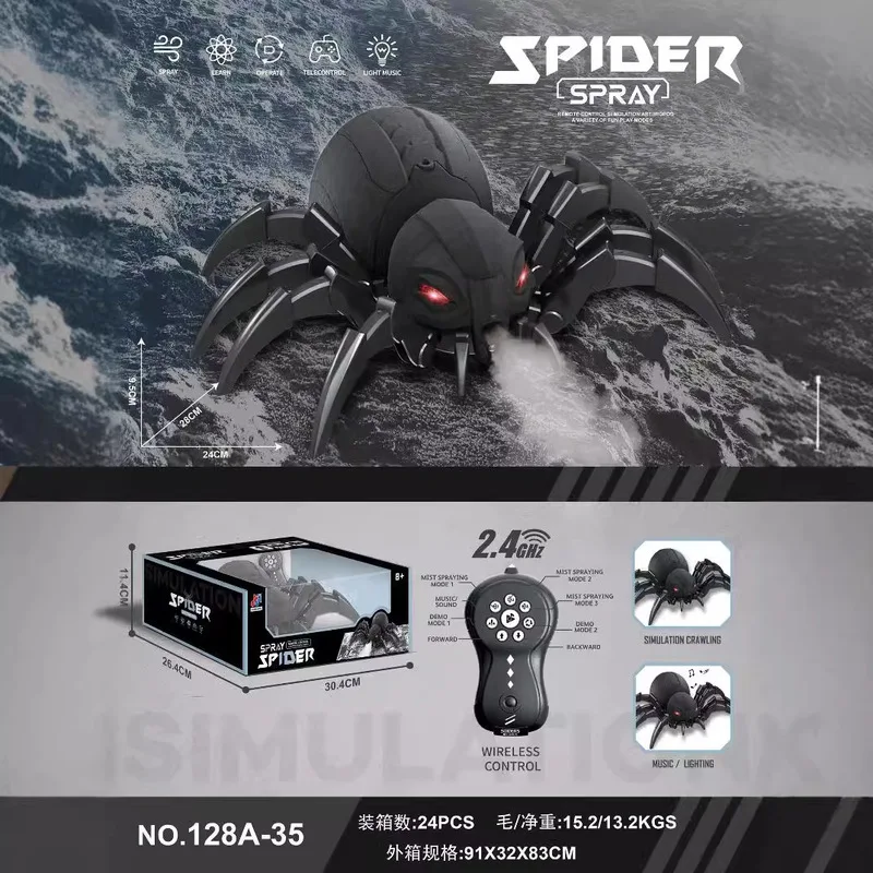 Creative New Remote Control Spray Light Bee Spider Toy Dragonfly Octopus Insect Toy Children'S Toy Birthday Gift 2