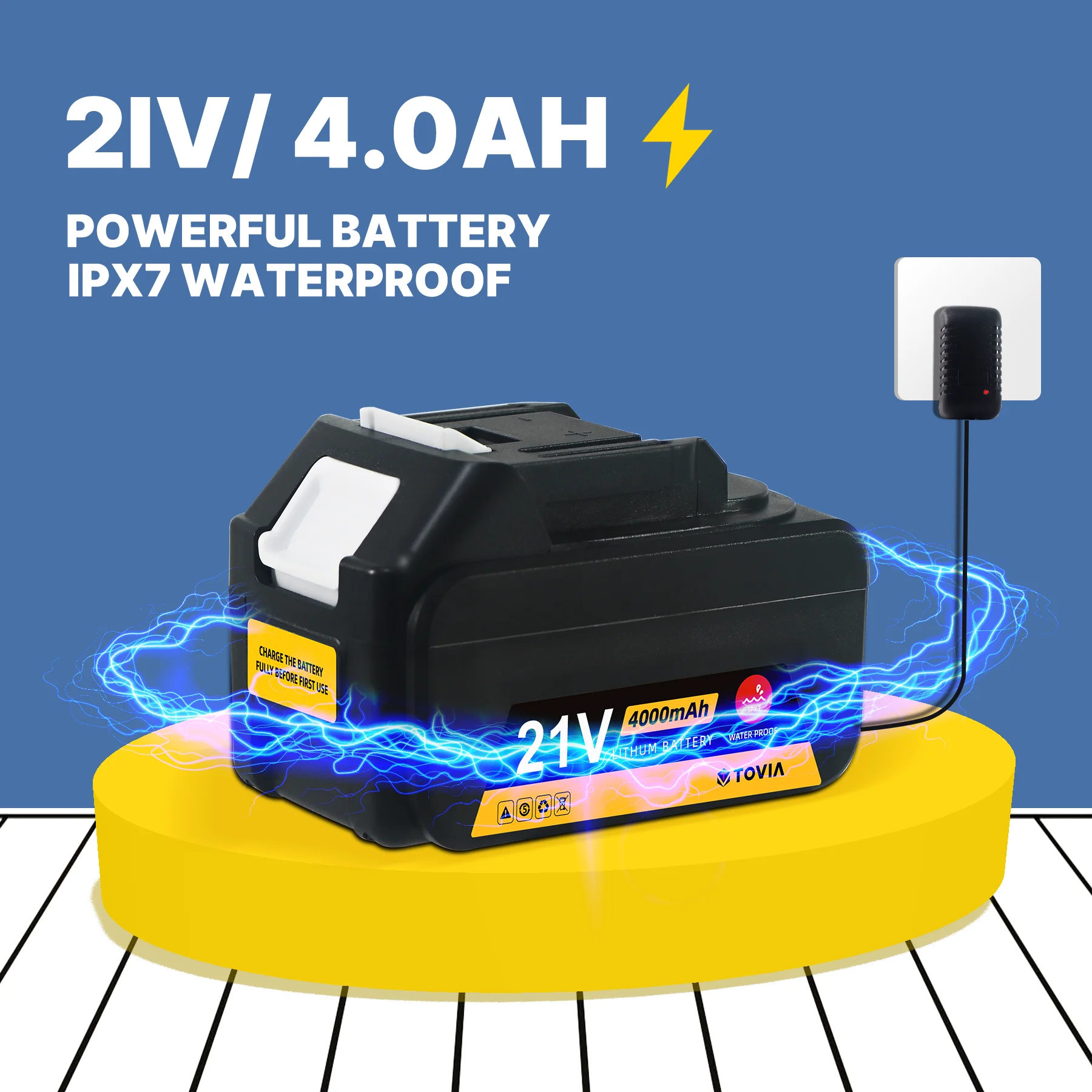 

Водостойкий батарейный отсек T TOVIA, 21 в, 4 Ач, IPX7, мощный водостойкий сменный литий-ионный аккумулятор, пистолет для мойки высокого давления