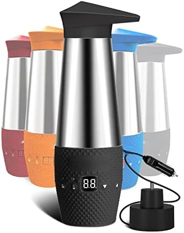 

Car Kettle Water Heating Cup for Car Stainless Steel Fast Water Boiler & Heater with LED Indicator Light for Water, Tea, Cof