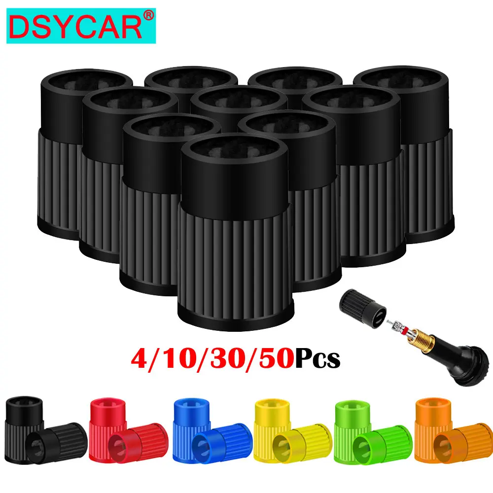 Universal Tire Valve Caps with Core Remover Tool - Durable Plastic Dust Protection