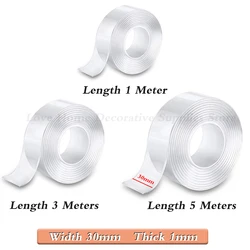 Multi - Width Transparent Waterproof Reusable Nano Tape - Strong Adhesive for Home and Auto Applications (1.18in(30mm) Width)
