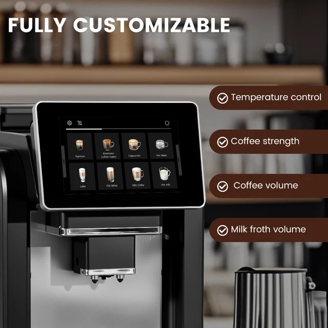 Mcilpoog WS817 -7"colorfMacchina per caffè espresso automatica con montalatte, 21 gusti per casa e ufficio 5