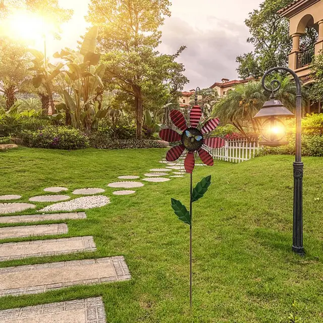 Szélfutók Kültéri Fém Nagy Szélű Fonók Kerti Csapok Téttel 360 Fokos Forgó Szél - Image 3