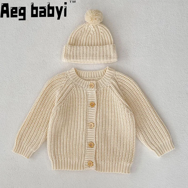 

Autumn Sping New Baby Boys Girls Coat Baby Sweater Toddler Knit Cardigans Newborn Knitwear Long-sleeve Cotton Baby Jacket Tops