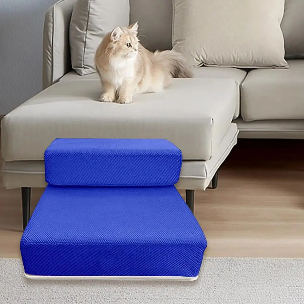 

Простая Складная сетчатая лестница для домашних животных, дополнительные складные, 2 ступени, для кошек, лазания, собак, кровати, экономия места