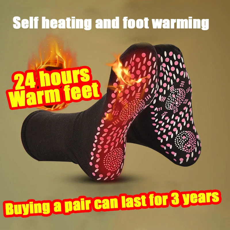 

Winter Self-Heating Socks Foot Warmer Warm Massage Socks Washable Cotton Mid-Calf Socks