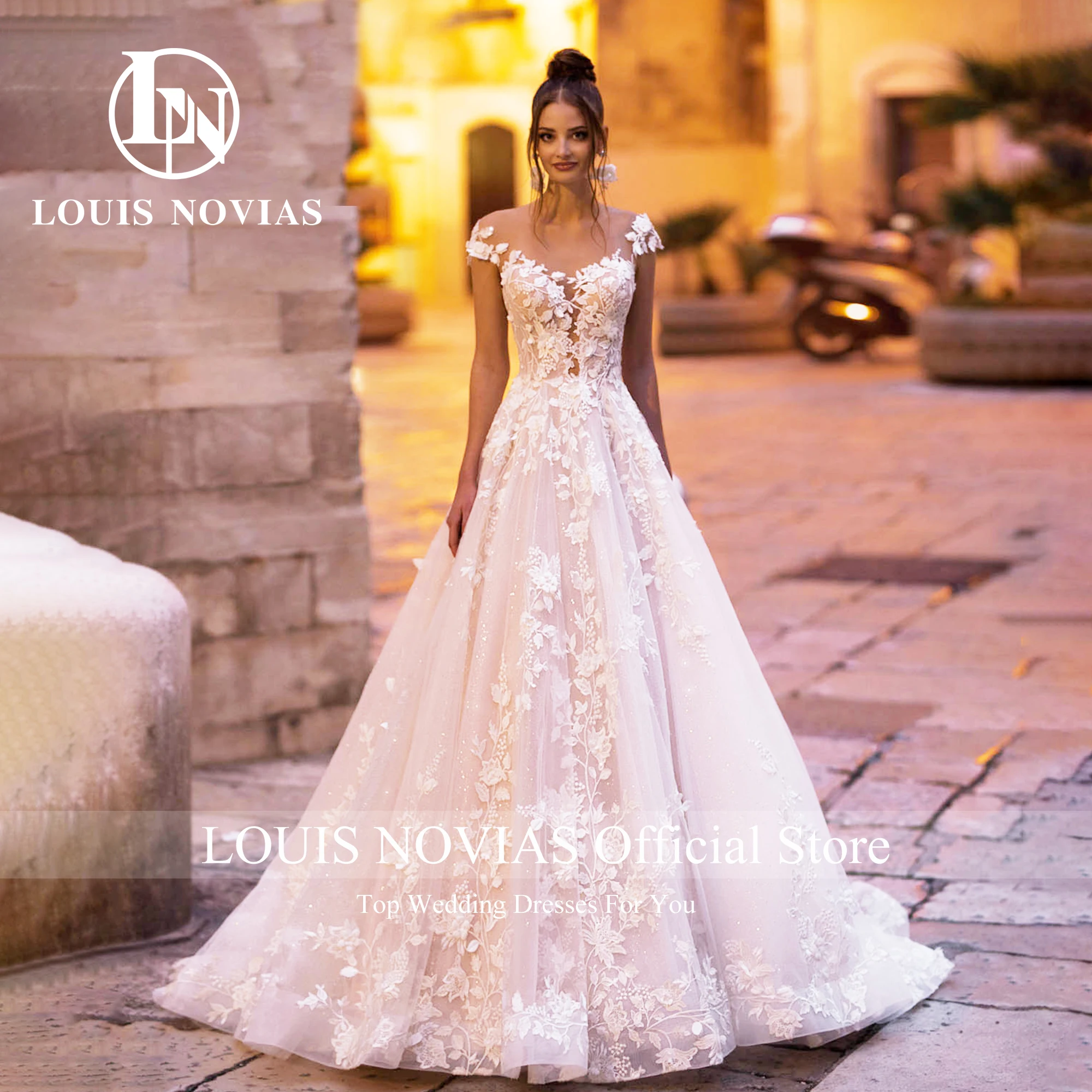 LOUIS NOVIAS Romantic Wedding Dresses For Women 2023 Off Shoulder Backless Appliques Sweetheart Wedding Gown Vestidos De Novia