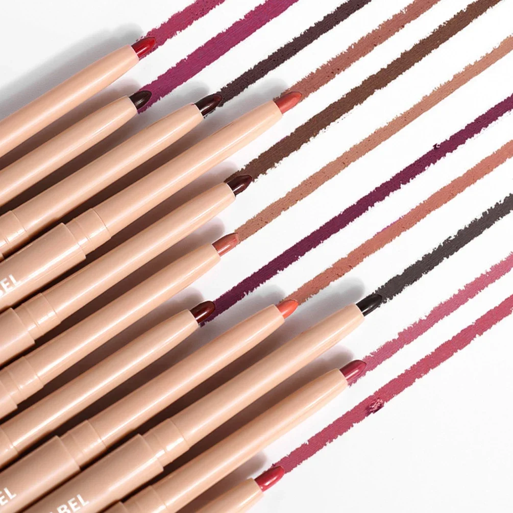 1g Custom Bulk Creamy Lip Liner Private Label 12-Color Pink Tube Matte Waterproof Pigment Plumper Long-lasting Moist Lips Makeup 3
