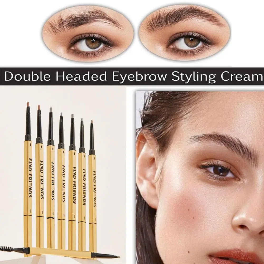 Double Head Eyebrow Pencil Long Lasting Waterproof Beauty Cosmetics Mascara Pen Tint Colors Makeup Eye 6 Enhance Brow Women T0T3