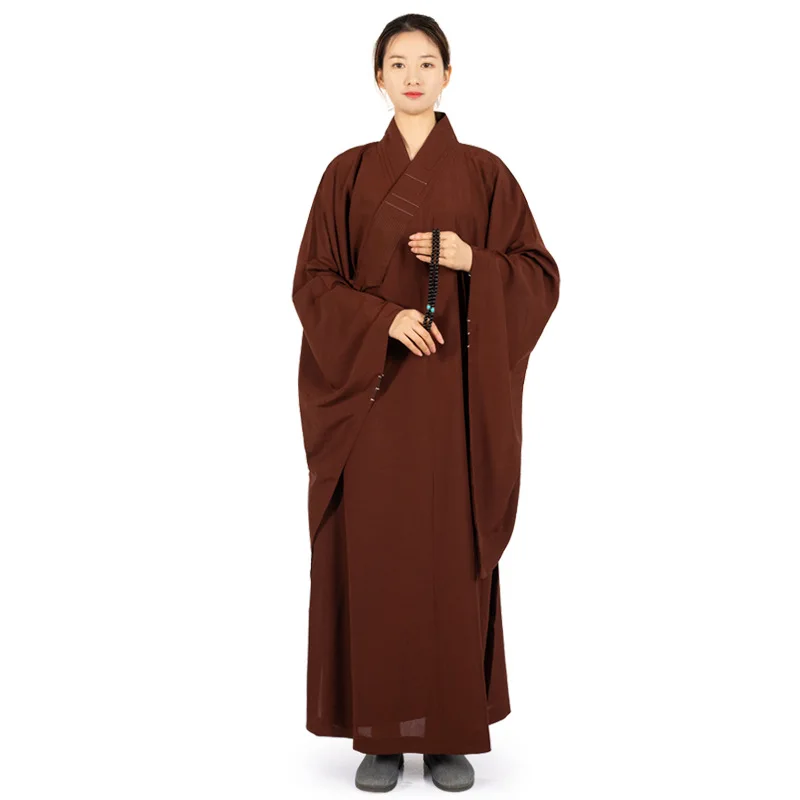 2023 Traditionele Chinese Gewaad Linnen Monniken Lange Jurk Voor Boeddhisme Haiqing Volwassenen Meditatie Kleding Boeddhistische Monnik Kleding