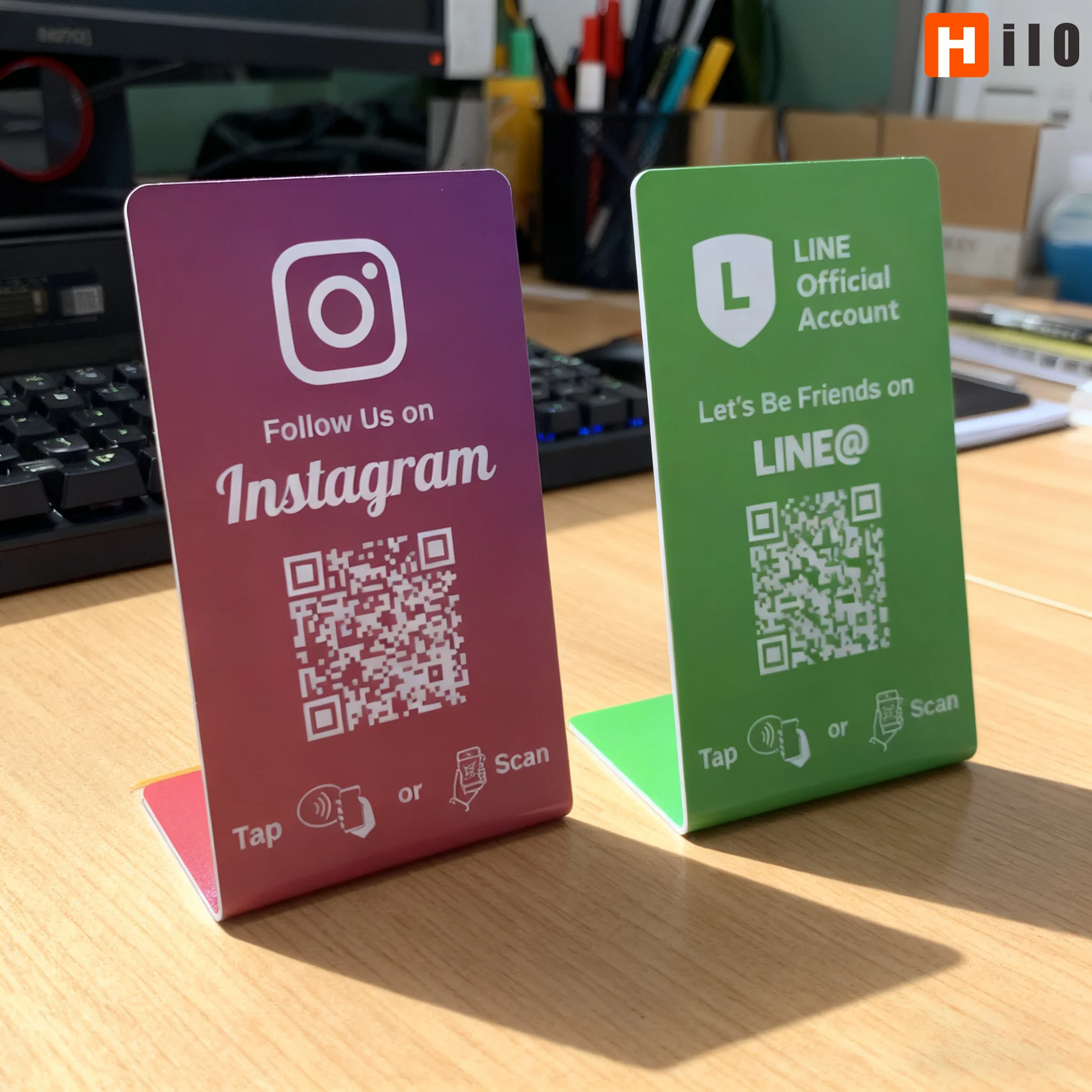 Carte d'évaluation Google Programmable Hilo NFC215, Table de Station NFC, 13.56Mhz, le code QR peut être défini indépendamment pour relier la carte debout