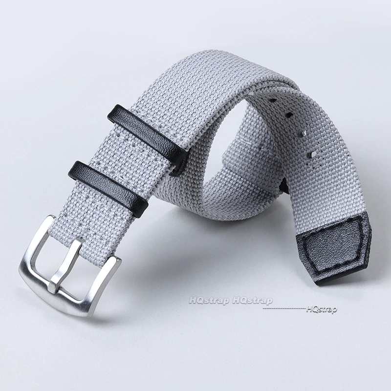 Nylon Genuine Leather Strap Replacement for Outdoor Sports Watch - Green, Black, Grey