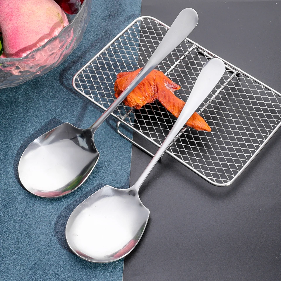 Set Da 4 Cucchiai Da Minestra Neri In Acciaio Inox 304 – Ciotola Grande Profonda Diametro 4,6 Cm, Manico Pesante Opaco, Posate Resistenti Per Zuppa, Riso, Dessert, Buffet, Uso Quotidiano – Eleganti E Solidi