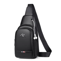 Kagaroo marque de luxe poitrine Pack hommes sac à bandoulière en cuir poitrine sac voyage sac à bandoulière noir marron messager sac à bandoulière mâle 1