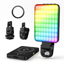 Compact Magnetic Selfie Light for Enhanced Video and Photography (With RGB)