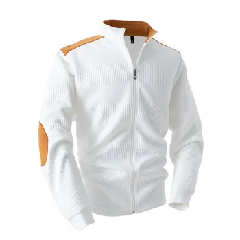 Giacca alla moda da uomo con isolamento aggiunto per il calore in autunno e inverno con un design trapuntato e maniche lunghe. 1