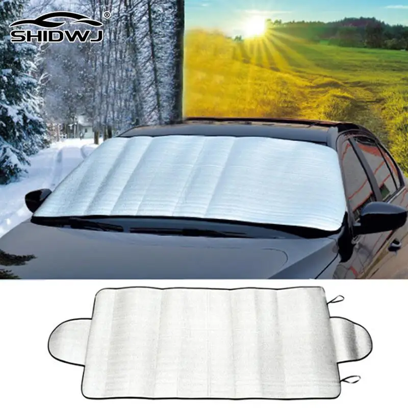 

150cm x 70cm Universal Car Front Windshield Cover Sun Shade Snow Car Cover Sunshield Dust Waterproof Outdoor Protector