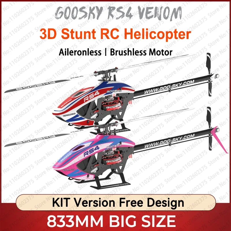 Goosky Rs4 Venom Versione Standard 3D Stunt Rc Elicottero Kit Telecomando Modello Elicottero
