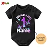 Girls Butterfly Birthday Family Matching Outfits Party Custom Name Toddler Shirt 6 Years Old Girl Outfit Familia Outfit T Shirts 3