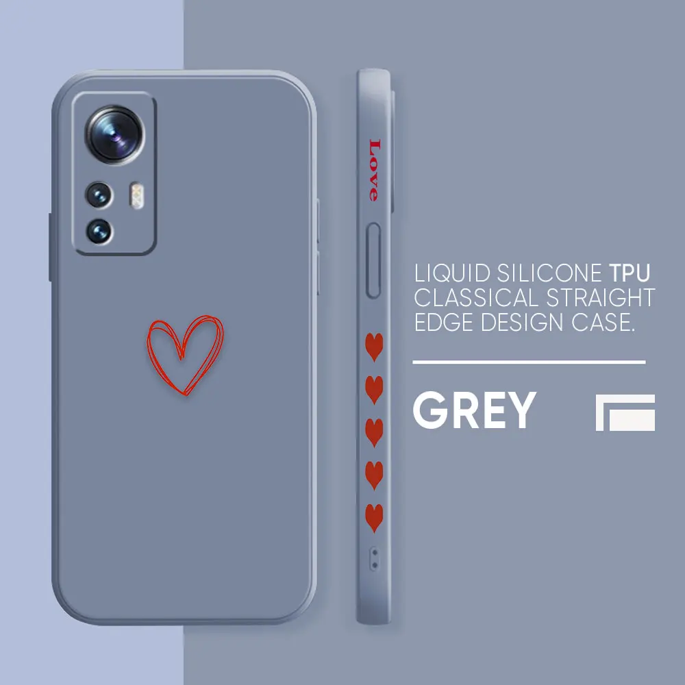 thumbnail image 1 of Case For Xiaomi 13 12 12S 11 11T 10 10S 9 9SE 8 8SE Pro Ultra Lite Colour Simple Liquid Silicone Case Simple Lover Line Art, 1 of 5