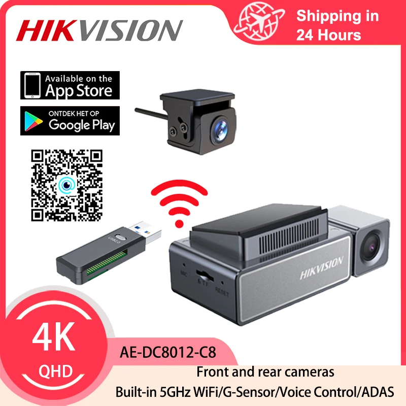 CarDVRHikvisionC84KNightVisionDashCamforCar5GHzWifiAPP