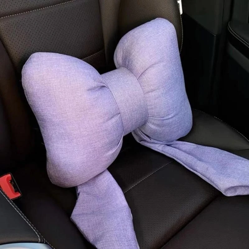 어린이용 카시트용 목재 지지대 등받이 쿠션 베개 등받이 리본매듭 허리 쿠션