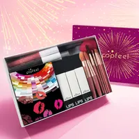 Kit de maquillage coffret cadeau beauté fard à paupières Palette Eyeliner rouge à lèvres Mascara brosse maquillage ensemble complet pour femmes femme débutante étudiant 4