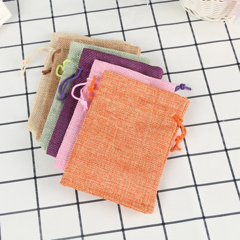 Eco-Friendly Burlap Drawstring Gift Bags | Rustic Jute Pouches for Wedding Favors, Handmade Jewelry, DIY Crafts, Party Supplies, 3