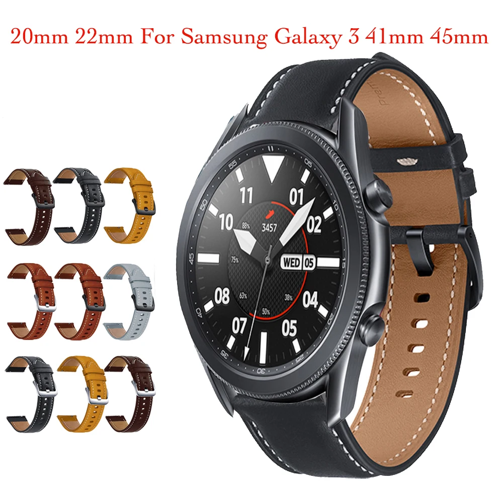 

22mm 20mm Watchband For Samsung Galaxy Watch 3 41mm 45mm Strap Sport Leather Bracelet For Galaxy Watch 42mm 46mm/Gear S3 S2 Belt