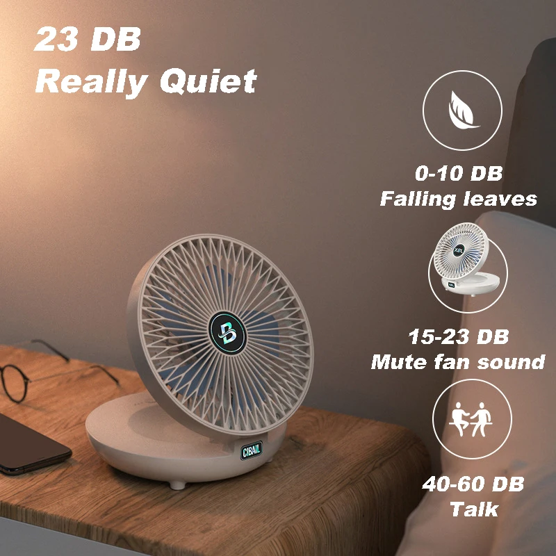 Wall-Mounted Desktop Fan Type-C Charging Portable Table Fans 3 Speeds  Silent Brushless Motor Foldable Air Cooler for Home Office - AliExpress