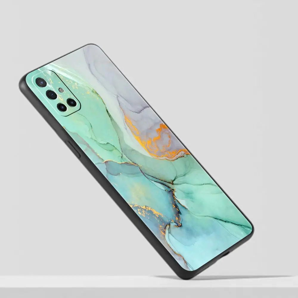 Elegant Marble Design Soft Silicone Phone Case - Black Cover
