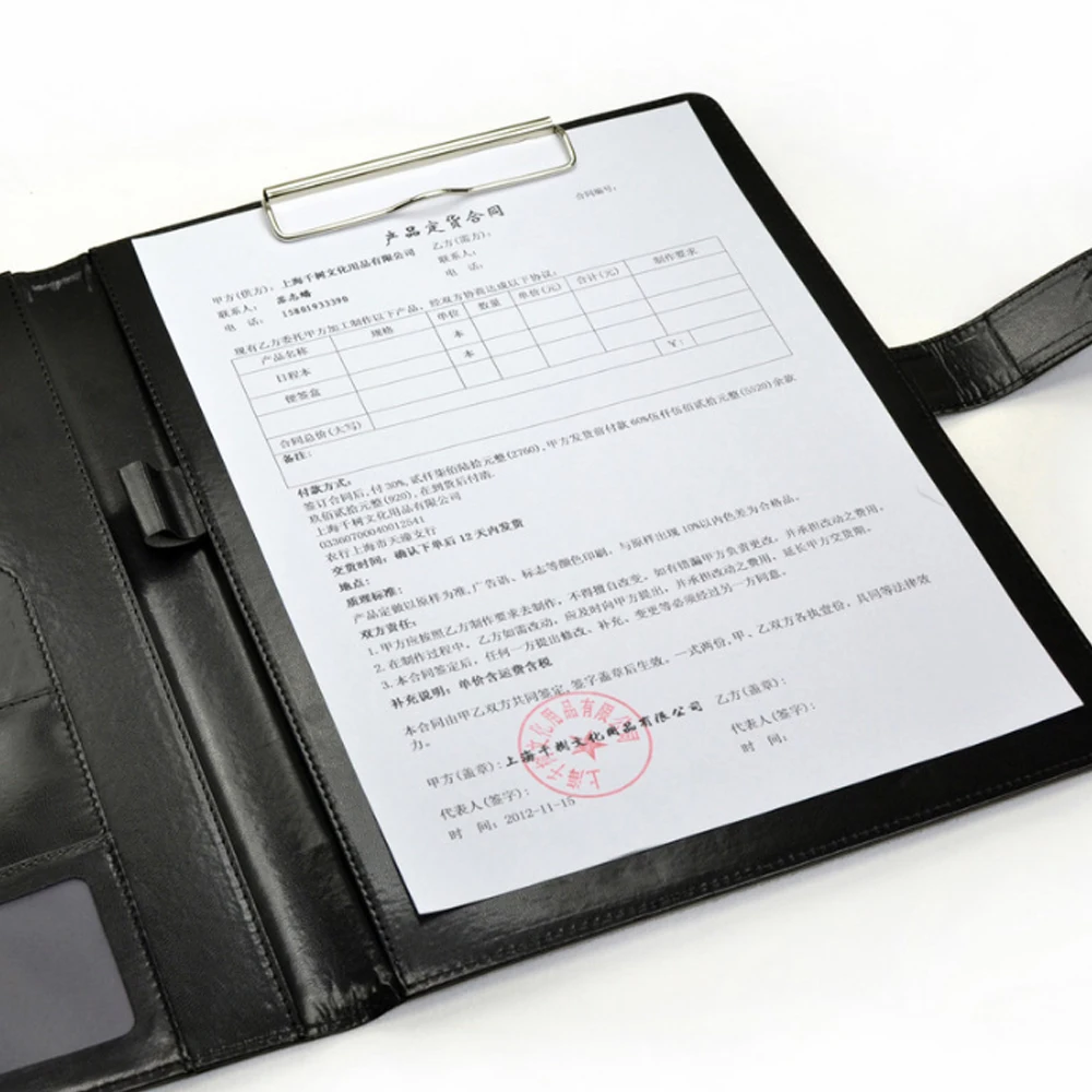 File Folders File Box Organizer 3Kinds A4 PU Leather Business Padfolio Organizer Case Vintage Binder Business Meeting Manager Document Pads Office